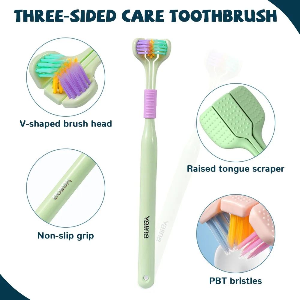 360° 3-in-1 Toothbrush Soft High Quality ,PBT Bristle Teeth brushes