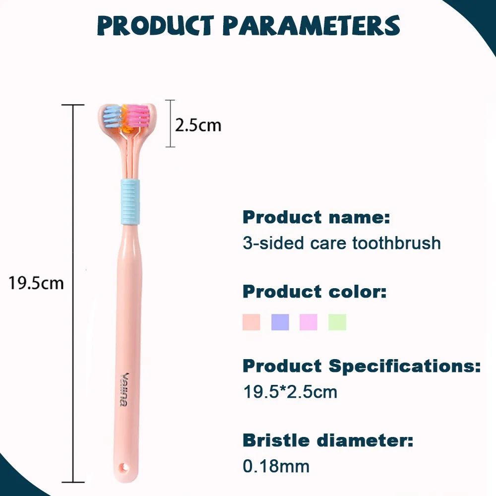 360° 3-in-1 Toothbrush Soft High Quality ,PBT Bristle Teeth brushes